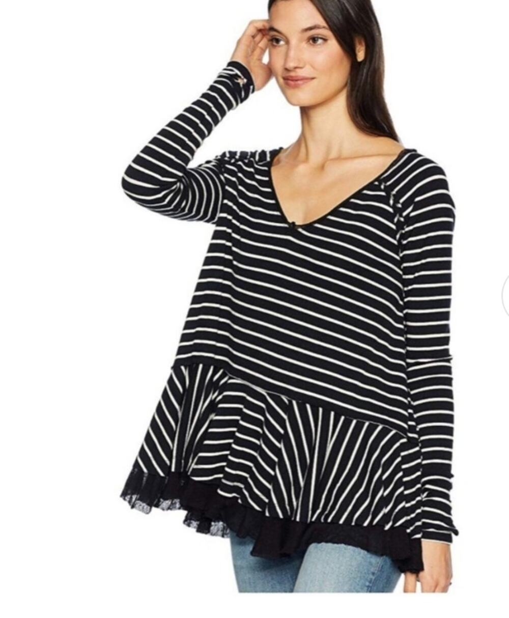 NWT Free People striped long sleeve shirt XS